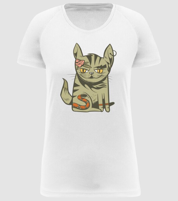 Pisoi tatuat model alb pe tricou