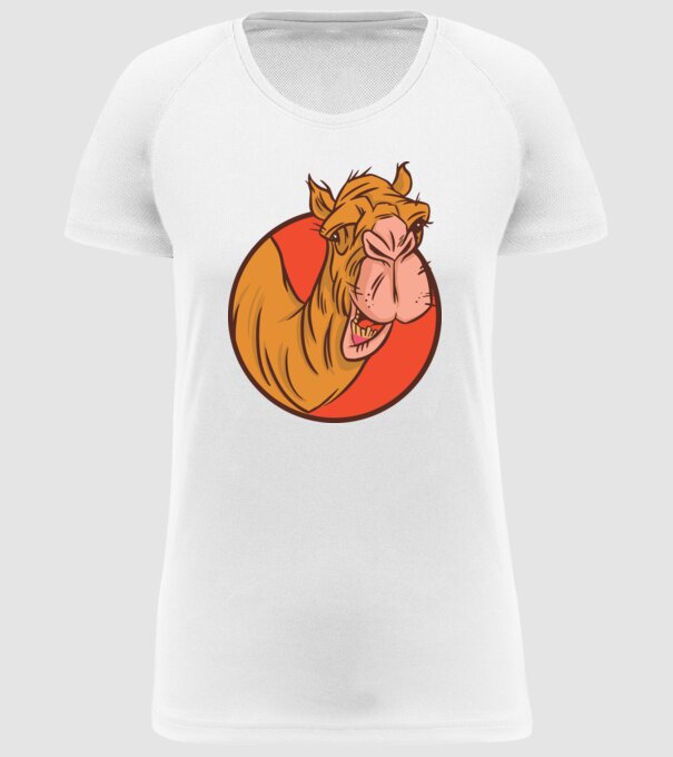 Cămilă model alb pe tricou