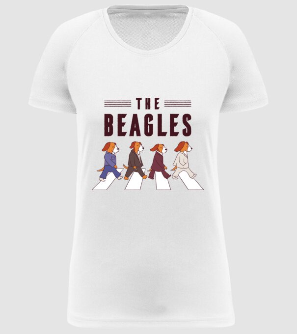 The Beagles model alb pe tricou