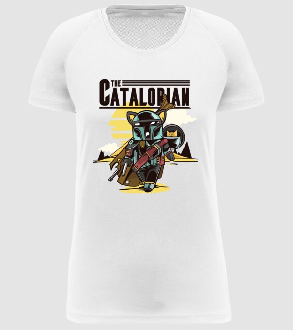 The Catalorian model alb pe tricou