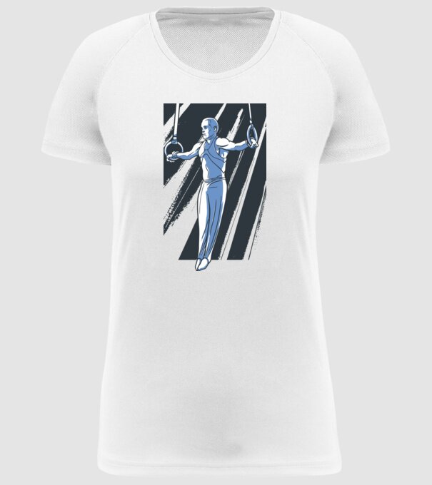 Inel de gimnastică tricou Gimnastică model alb pe tricou