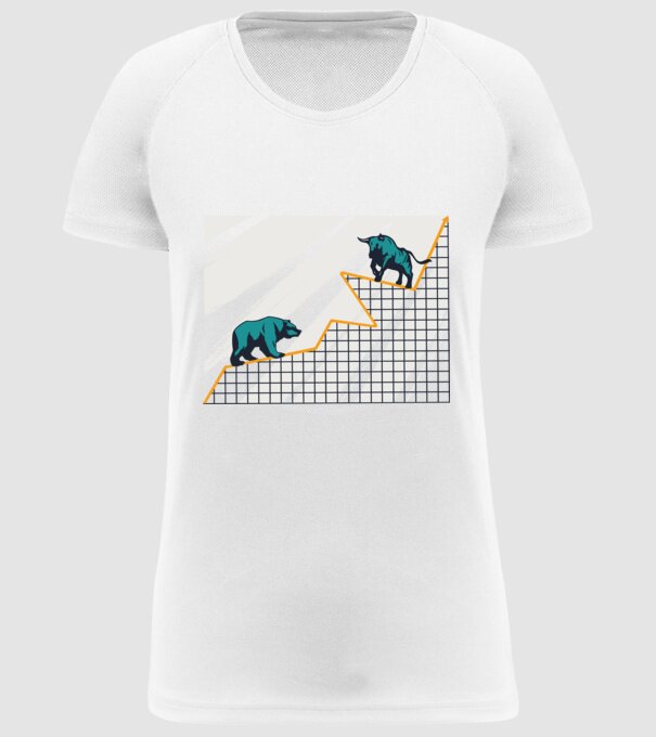 Bursa de Valori Taur vs Urs model alb pe tricou