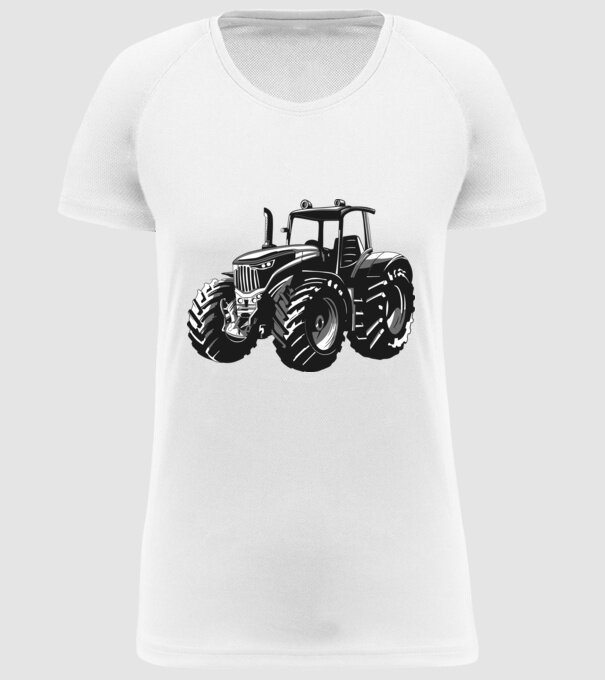 Tractor model alb pe tricou