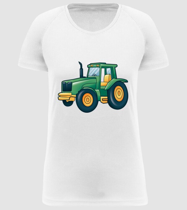 Desen Tractor model alb pe tricou