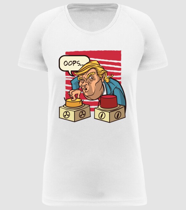 Trump Bombă nucleară model alb pe tricou