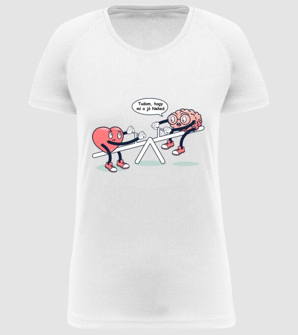 Știu ce este bine pentru tine - Creier vs Inimă model alb pe tricou