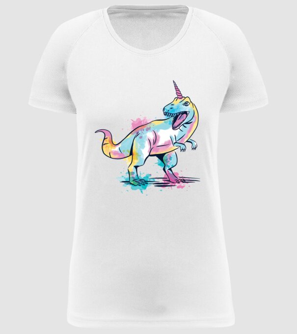 Unicornsaurus - Dinozaur Unicorn model alb pe tricou