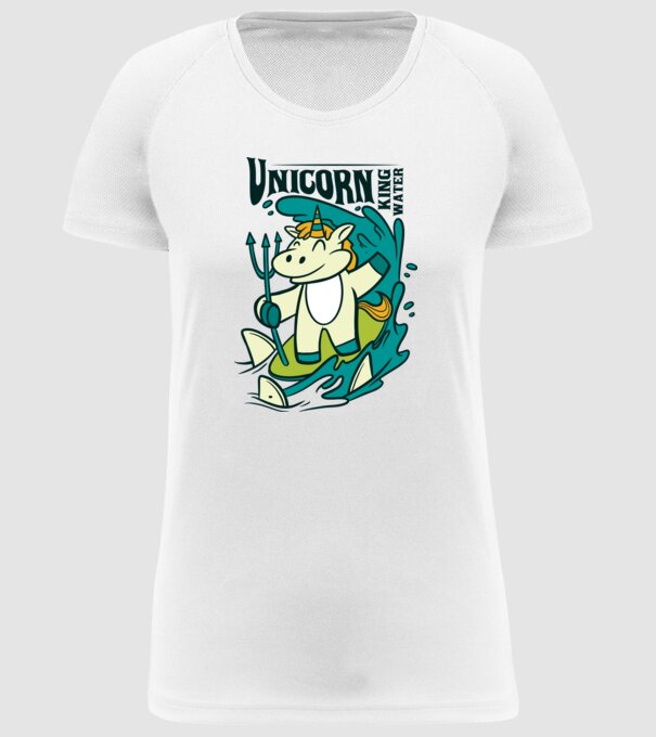 Unicorn regele apelor model alb pe tricou