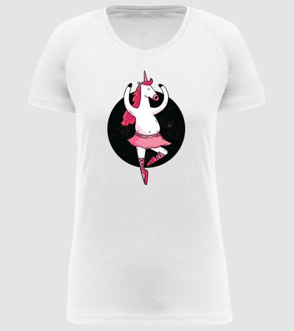 Unicorn Balet model alb pe tricou