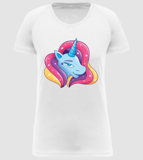 Cap de unicorn model alb pe tricou