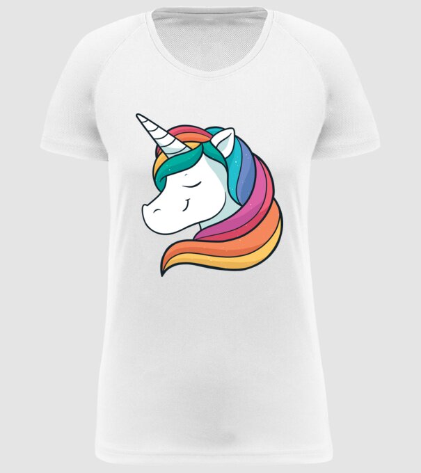 Cap de unicorn model alb pe tricou