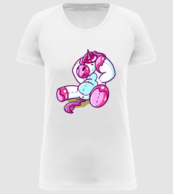 Unicorn cu inimă încornorată model alb pe tricou