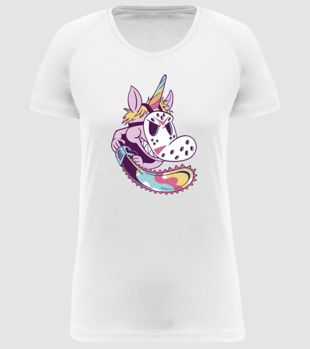 Unicorn Mască Jason Halloween model alb pe tricou