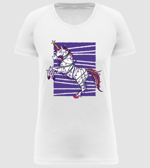 Unicorn pom de Crăciun model alb pe tricou