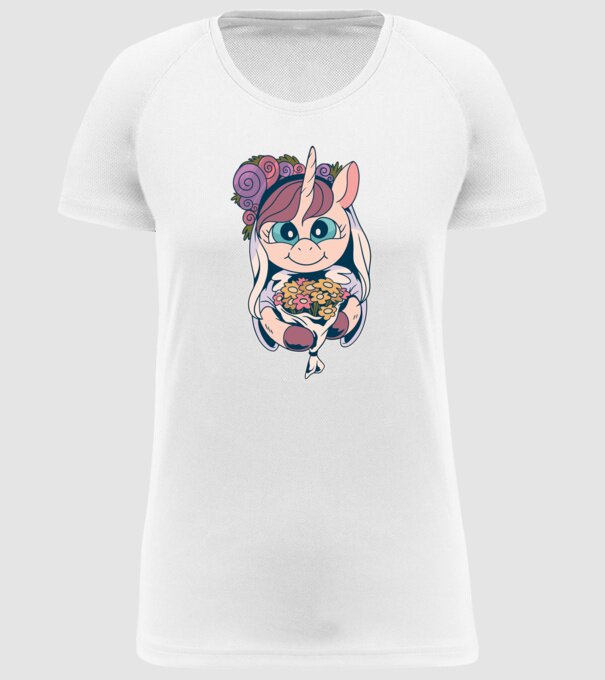 Unicorn Mireasă model alb pe tricou