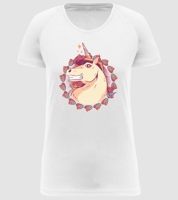 Unicorn Mullet model alb pe tricou