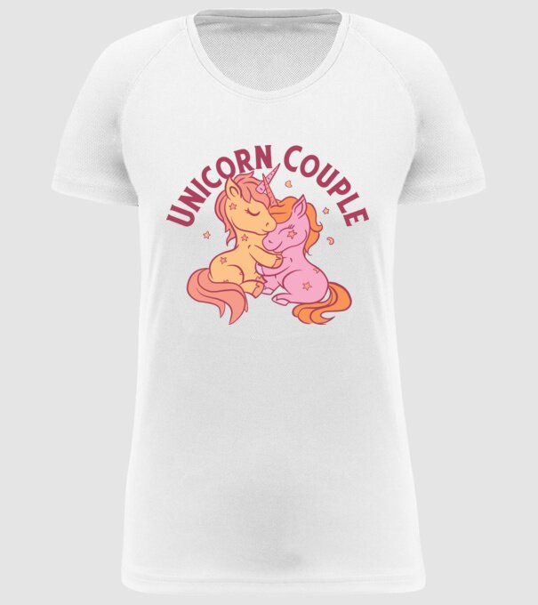 Pereche Unicorn model alb pe tricou