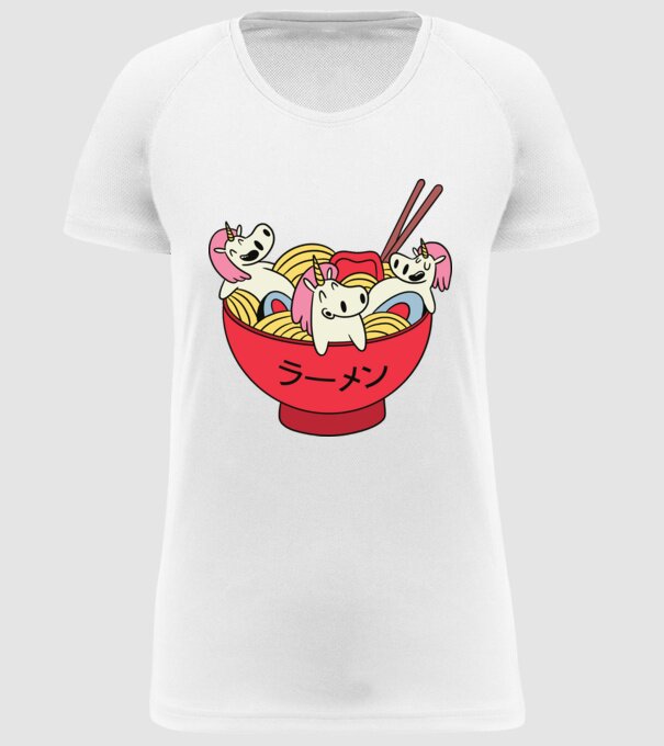 Unicorn Ramen model alb pe tricou