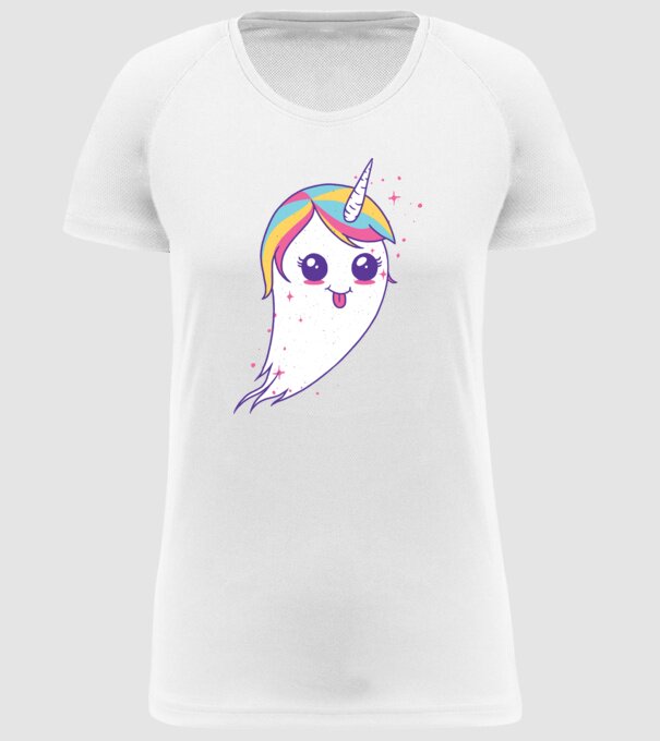 Unicorn Fantoma model alb pe tricou