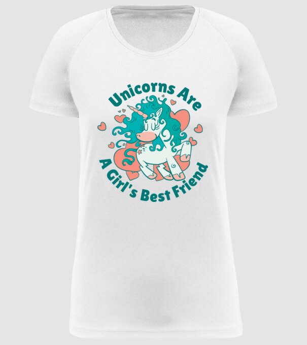 Unicornii sunt cei mai buni prieteni ai fetelor model alb pe tricou