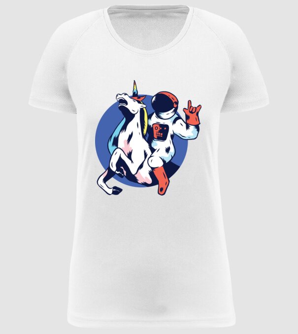 Unicorn Astronaut model alb pe tricou