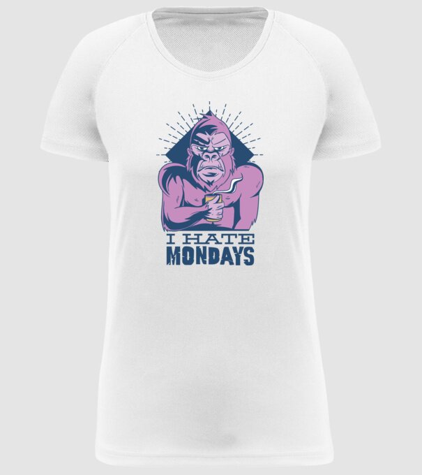Urăsc zilele de luni model alb pe tricou