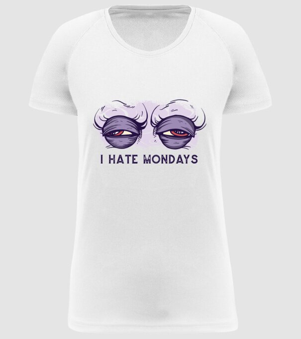 Urăsc zilele de luni model alb pe tricou