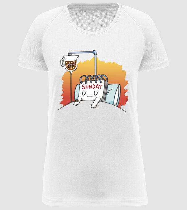 Oboseala de duminică model alb pe tricou