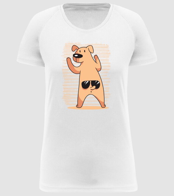 Tricou cu Câine amuzant model alb pe tricou