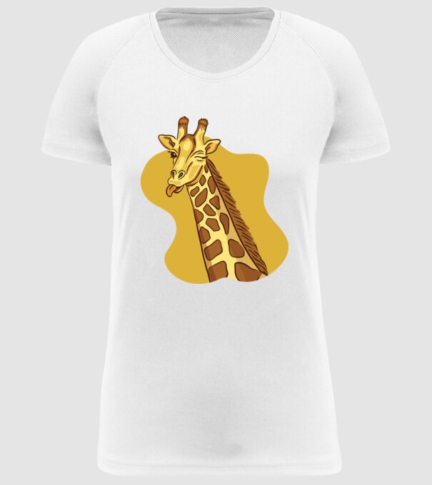 Girafă amuzantă model alb pe tricou