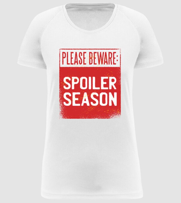 Atenție! Pericol de spoiler model alb pe tricou