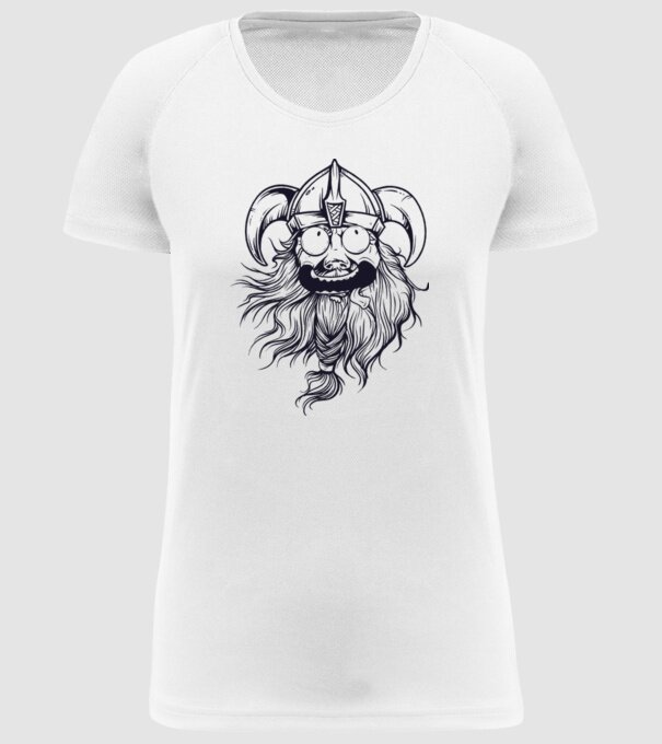 Viking model alb pe tricou
