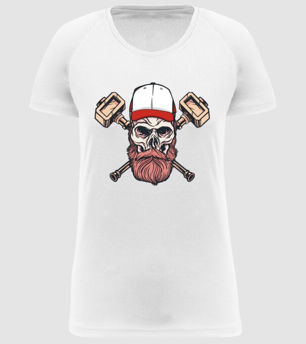 Craniu Viking model alb pe tricou