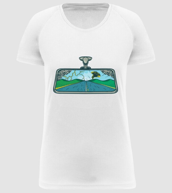 Oglindă retrovizoare model alb pe tricou