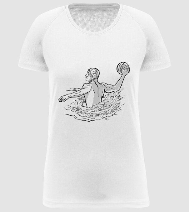 Jucător polo pe apă model alb pe tricou