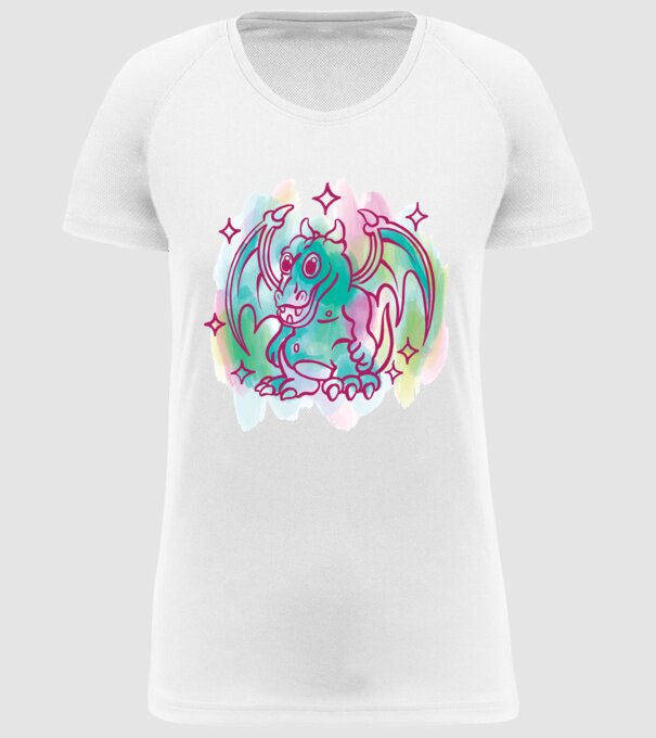Acuarelă Dragon model alb pe tricou