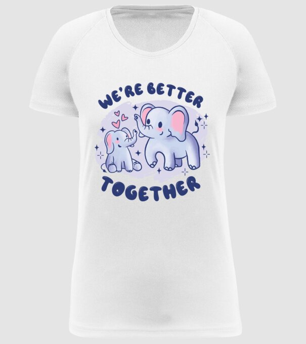 'We''re Better Together Elephant' model alb pe tricou