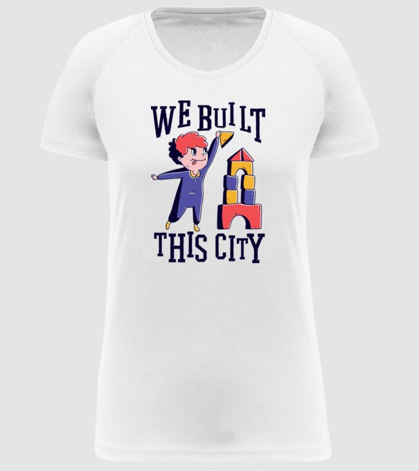 We built this city blocuri de construcție model alb pe tricou