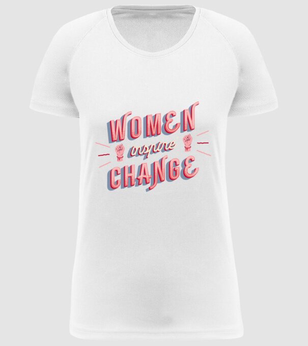 Women inspire change Ziua Femeii model alb pe tricou
