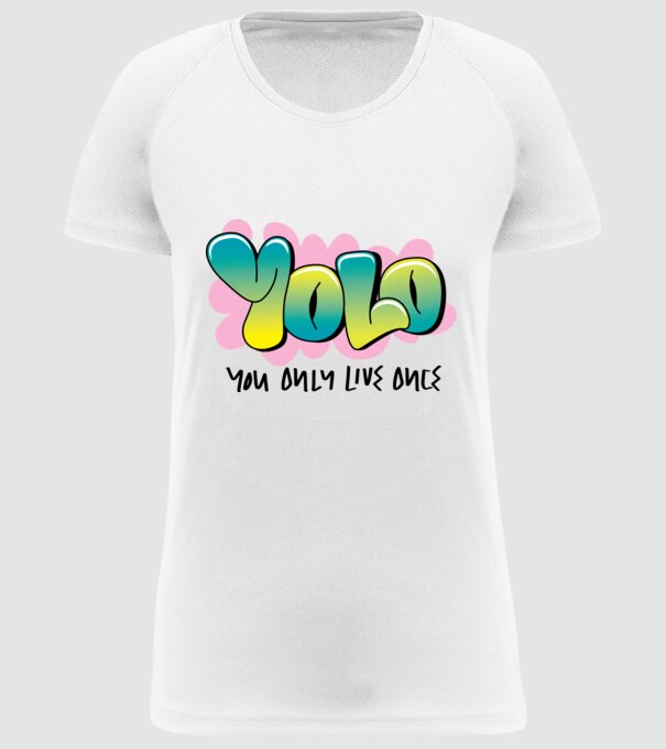 YOLO - You only live once model alb pe tricou