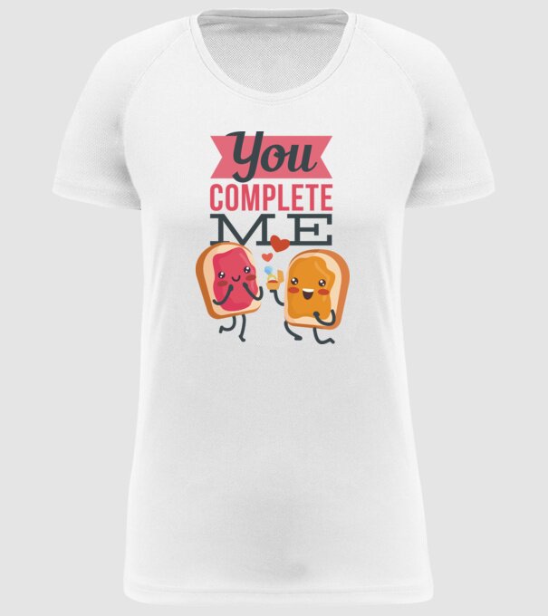 'You Complete Me Tricou drăguț pentru Valentine''s Day' model alb pe tricou