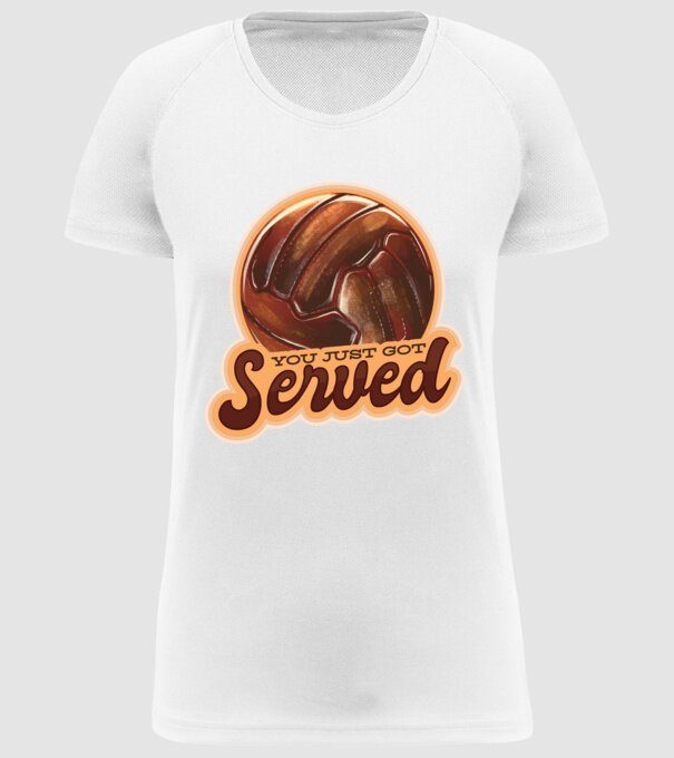 You just got served - volei model alb pe tricou