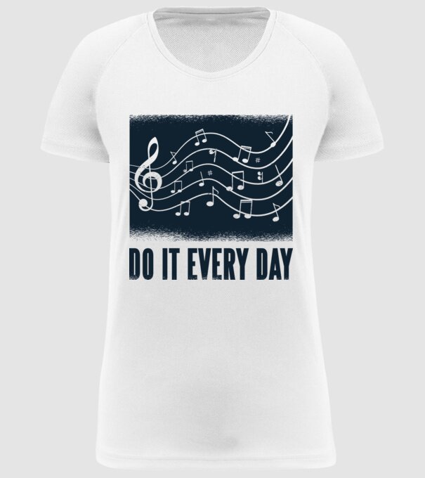 Note muzicale model alb pe tricou