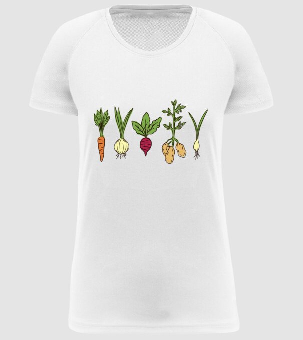 Legume model alb pe tricou