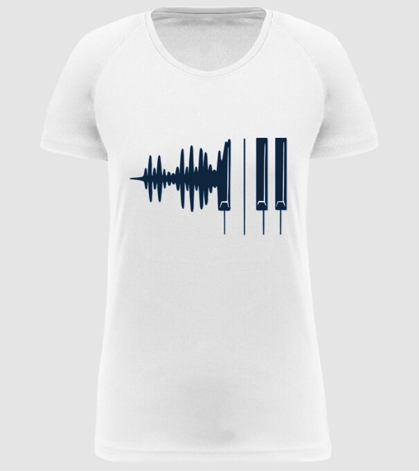 Clape de pian model alb pe tricou