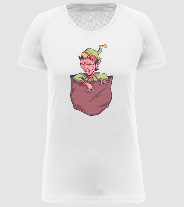 Elf de buzunar model alb pe tricou