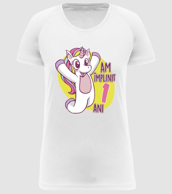 Am împlinit 1 an model alb pe tricou