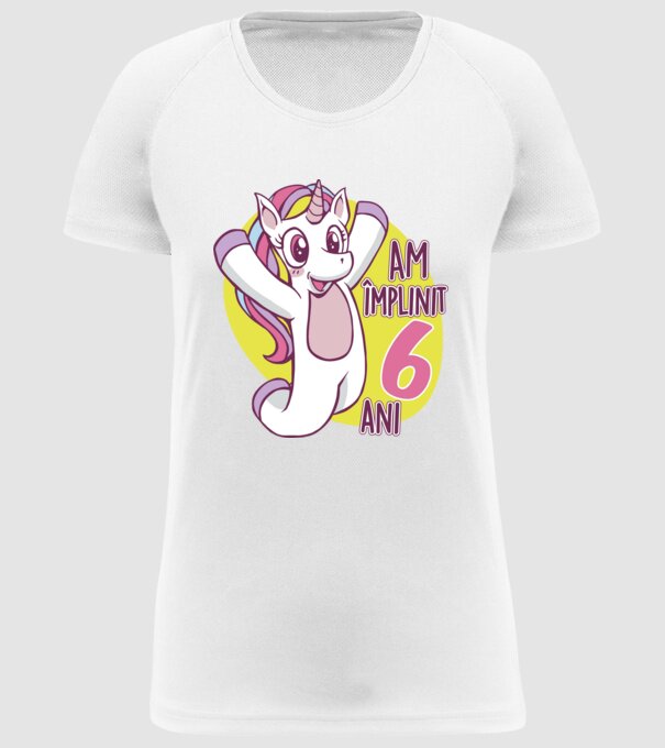 Am împlinit 6 ani model alb pe tricou