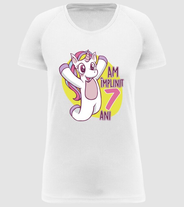 Am împlinit 7 ani model alb pe tricou