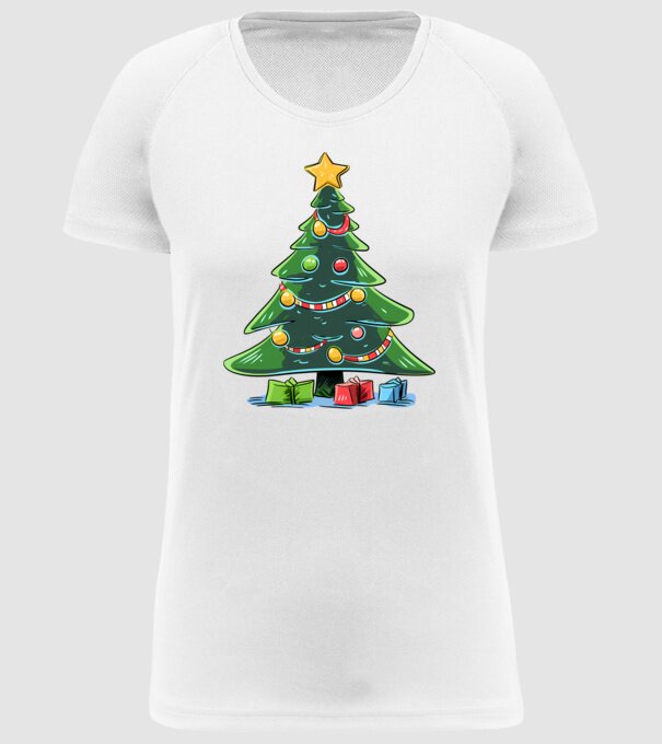 Brad de Crăciun model alb pe tricou